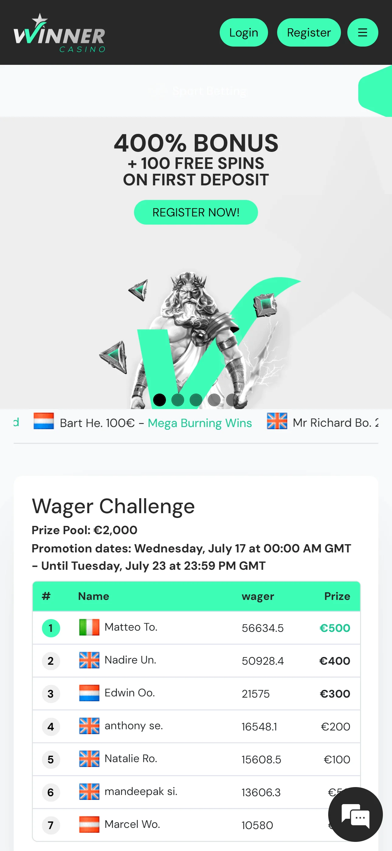 Winner Casino — mobiel